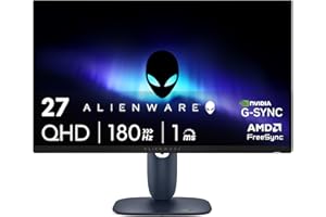Alienware 27 Gaming Monitor - AW2725DM, QHD (2560x1440), 180Hz, Fast IPS, 1ms, NVIDIA G-SYNC Compatible, AMD FreeSync, 95% DCI-P3, HDR400, DisplayPort, 2 HDMI, 3 USB, 3 Year Warranty