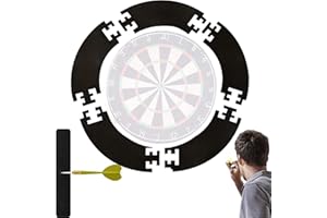 APOLLOPTIMUM Dartboard Surround for Blade 6 Dartboard,1.18in (3CM) Thick EVA Dart Board Wall Protector Prevent Wall Damage,5-Piece Black Dart Board Surround Ring,Easy Assembly for Home,Bar and Outdoor Use
