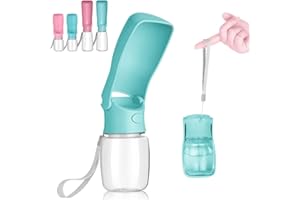 Canareen Portable Dog Water Bottle with Foldable Cup, Leak Proof Travel Water Bottle for Dogs & Cats, Foldable Dog Drinking Bottles for Walking, Hiking, Outdoor Activities (350ml, Green)