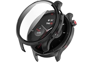 Hiseus Funda con Protector Compatible con Amazfit GTR 4, Carcasa de Pantalla de PC Anti-Polvo Resistente a Arañazos Cubierta Protección para GTR 4 (Negro)