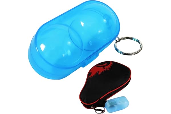 Pong Bollbox - Bärbar Transparent Utomhus Typ | Bordtennisbollshållare med nyckelring | Förstärkt PP, Kapacitet 2 st., Kompakt Lättviktsdesign för Sportväska
