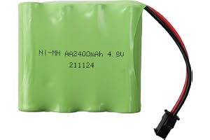 EFASO 4,8 V batteri 2 400 mAh uppladdningsbar AA NiMH 4,8 V för RC bilbatteri med SM kontakt för fjärrstyrda lastbilar, elver