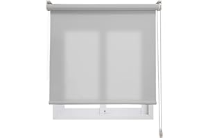 EB ESTORES BARATOS Estor TAMIZADOR Luminoso Premium/Reduce la Intensidad del Sol y Deja Pasar Mucha luz. Estor TRANSLÚCIDO Enrollable. Elija su Medida de Ancho x Alto. Color: Gris Claro. Medidas: 156cm x 270cm