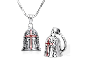 XOUDKE Portachiavi Guardian Bell, Campanella Moto Nero Oleoso, Campanello da Motociclista, Protezione Gremlin, Accessorio per Moto, Biciclette, Auto Elettriche