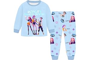 Générique K-Kpop D-Demon H-Hunters Ensemble 2 pièces Pyjama pour Garçons et Filles H-Huntrix T-Shirt et Pantalon vêtements de Nuit avec pour Enfants Pyjamas pour Filles Ensemble Carnaval Fête