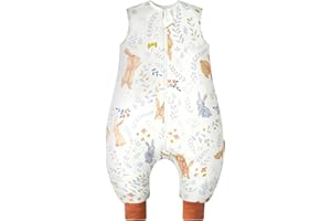 WYTbaby Sacco Nanna Con Piedini 100% Cotone 1 Tog Tutto l'Anno per Bambini 2-3 Anni