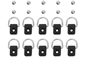 SUNATURE NIMOA 10pcs Anneau Kayak D, Anneau de Kayak D, M6 gréement D Anneaux, Boucle de Sécurité pour Kayak, Canoë Pêche Gréement for Bungee avec des Vis