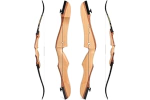 HNZMDY Arco Ricurvo Set per Adulti Principianti 66" 68" 70" Archi Ricurvi da Caccia Arco di Legno Archi Set per Giovani 14-40lbs Takedown Arco Lungo Pratica di Tiro