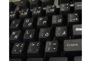 Qwerty Keys Deutsch transparente Tastaturaufkleber mit Weißer Buchstaben - Geeignet für Jede Tastatur