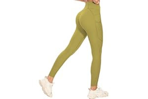 ChunyChi Leggins Deportivos Mujer Largos con Bolsillos, Legegings Opacos de Cintura Alta, Mallas Deporte Mujer Leggins Mujer Push Up para Yoga, Fitness, Longitud Fácilmente Acortable