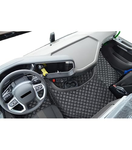 Couverture Tableau De Bord + Tapis De Porte En Cuir Écologique Beige - DAF XF 2021+ Conduite à Gauche