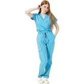 Pratik Medikal Likralı Scrubs Kargo Cep Doktor Hemşire Forması Yarasa Kol Takım Unisex