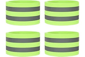 Willingood Juego de 4 Bandas Reflectantes Dobles de Seguridad para Correr, Ciclismo, Senderismo, Motociclismo o Correr, 40 x 5 cm