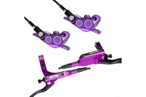 EXTRWORY Hydraulic Brake Set for Disc Brakes, 4 Piston Mountain Bike (Purple)
