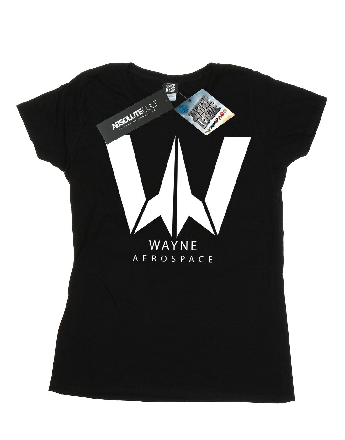 DC-Comics-Damen-Justice-League-Movie-Wayne-Aerospace-T-Shirt-Large-Schwarz