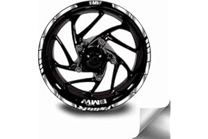 CUAC REVOLUTION Juego Completo Pegatinas LLANTA para BMW F800R ADESHIVOS Logos + Marca Ambos Lados (Plata Metalico)