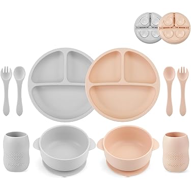 Elodie Kinderservies - 3-delig - kinderbord kinderkom met zuignap en kinderbeker - Soft