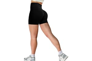 HIALTODAY Kurze Sporthose Sport Gym Shorts Damen, Push Up Kurze Hose Damen Scrunch Butt Leggings Shorts Seamless Blickdicht Booty Laufhose Radlerhose für Fitness Yoga Training