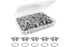 YANJINGHE Herramienta de Arandela, 50 Juegos 20 mm Ojetes Metalicos, Ojales Kit, Ojal Ojales Conjunto con Caja, para Tela, Cuero, Cortinas, Tienda De Campaña, Bricolaje(Herramientas de instalación no incluidas)