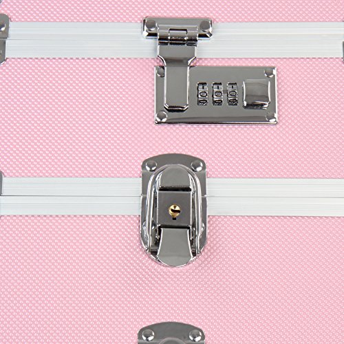 Vojagor Kosmetikkoffer Beautycase Kosmetiktasche Schminkkoffer Makeup Koffer Make Up Koffer Trolley Kosmetik Reiseaccessoires Trolley-System mit 2 Skaterrollen (Farbwahl) - 8