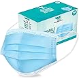 Medinain 3ply Disposable Face Mask Built-IN Nose Pin Soft Elastic Ear Loops & Non-Woven Fabric Pack of (100 Masks)