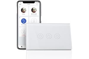 MEROSS SMART Wifi Smart Interruttore Parete Italiana Intelligente, Interruttore luce WiFi 1/2/3 Gang Pannello Touch LED Antiurto Elettrico, Funzione Timer, Controllo Remoto, Funziona con Amazon Alexa, Google Home