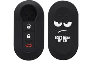 kwmobile pokrowiec na kluczyki samochodowe kompatybilny z Fiata Lancia 3-przyciskowy kluczyk z klapką do samochodu - silikonowy pokrowiec ochronny na klucze - Don't Touch My Key biały/czarny