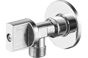 ZENZERO® - Robinet à bille en laiton - Vanne à angle - Avec rosette - Soucoupe - Raccord 1/2" - Sortie 1/2" - Pièces (1)