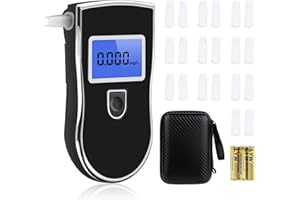 Aranknew Etilometro Portatile Certificato, Alcol Test Professionale con Display LCD Digitale, Incluir 20 Boccagli e 3 x batterie AAA, Sensore Semiconduttore
