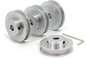 Yeebyee 2GT remskiva 60 tänder 8 mm borrning 60T synkron remskiva kuggrem aluminiumhjul för bredd 6 mm 3D-skrivardelar, 4 st