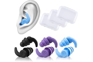 NOHLERLIFE Zatyczki do uszu wielokrotnego użytku do pływania, 3 pary, miękkie, silikonowe, wodoodporne, z redukcją szumów, do kąpieli, surfowania, pływania, pływania kajakiem i innych sportów wodnych