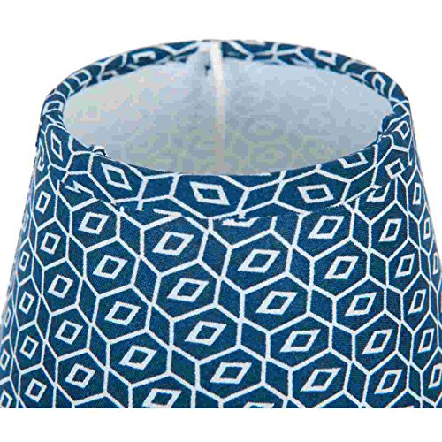 Clayre & Eef 6LAK0365 Lampenschirm Stoff blau gemustert ca. Ø 14 x 12 cm - 2