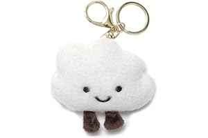 MOGITO Cute Cloud Keychain Plush Keyring, Fluffy Bag Charm Pendant for Women Girls, Soft Car Accessory for Backpack Purse Keys, plush keychain