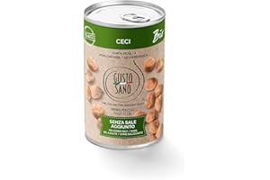 GUSTO SANO – CECI BIO 100% ITALIANI GIA’ PRONTI - Senza Sale Aggiunto – Ceci in scatola lessati e reidratati –NON OGM – Comoda scorta da 6 confezioni x 400 gr.6 Pacchi X 400 Gr.