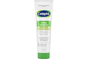 Cetaphil, Crema Idratante Viso e Corpo per uso frequente, Idratazione intensa per 24 ore, Ideale per Pelle Secca, Molto Secca, Sensibile e Danneggiata, Effetto Lenitivo, Senza Profumo, Formato 100 g