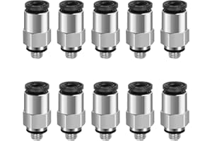 Heschen Accesorios neumáticos rectos de conexión rápida, PC6-M5, conector de rosca macho M5, diámetro exterior de tubo de 6 mm, 10 unidades