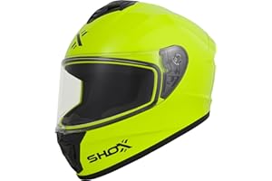 SHOX HELMETS Shox Command Solid Motorcycle Helmet ECE 22.06 Approved Unisex Plain Full Face Street Road Motorbike Protective Crash Lid for Bike Riding