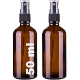 50ml Black Spray Amber 50 Cc Finish Cologne Disinfectant Brown Glass Bottle 2 Pieces (Amber Bottle | Black Spray, 50 ml)