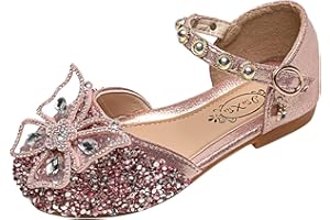 Zerototens beauty Sparkle Glitter Party Shoes for Girls,Glitter Bridesmaid Shoes for Kids Sparkle Glitter Bling Bowknot Dancing Wedding Dress Up Shoes Court Shoes for Big Kid