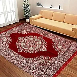 Rinki Home Furnishing Floral Carpet (Multicolour, Velvet, 3x5 ft)