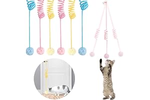 BULL TIGER PRESTIGE 6 Pezzi Giocattoli Interattivi per Gatti, Telaio Della Porta Giocattolo con Ventosa, Palla Regolabile con Campana, Giochi per Interni ed Esercizi per Gatti, Giocattolo Teaser per Interni e Gattini