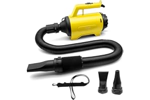 Shernbao souffleur Voiture et Moto 1200W 230V - Sécheur haute puissance, Souffleur de jardin - Appareil de séchage automobile (Jaune)