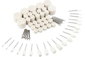 80 st ullfiltspolerhjul kit för Dremel, poleringtillbehör för roterande verktyg med 1/8 tum (3 mm) stång för polering av metall, glas, smycken och
