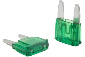 SeKi Lot de 5 mini fusibles plats 30 A Vert 32 V/DC Pour bateau, remorque, camion, caravane