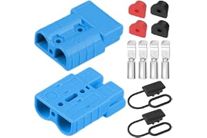 HAAMNING7 2 stycken batteri-snabbkopplingskontakter, 600 V 50 A högpresterande frånkopplingskontakter för 6–12 AWG-kabel, flamskyddande med dammtätt lock för bil, husbil, gräsklippare