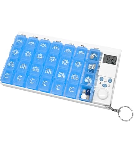 Nedis Smart Dispenser Di Pillole Wi-Fi | 28 Scomparti, 9 Allarmi Giornalieri, Display LCD, Batteria 48h, Bianco