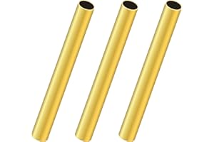 LAVMHAB Messingrohr 10mm OD/Außendurchmesser x 0,5mm Wandstärke, 200mm Länge, Nahtlos Rundrohr aus Messing, runde Messing Rohre für Bastelarbeiten (3 Stück)