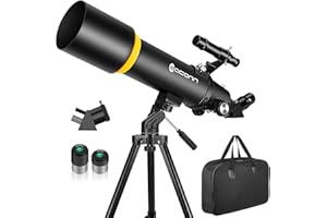 EACONN Teleskop für Erwachsene, 90 mm Blende, 600 mm Refraktor-Teleskop für Kinder und Anfänger, Teleskope für Erwachsene, Astronomie mit Handtasche und Handy-Adapter