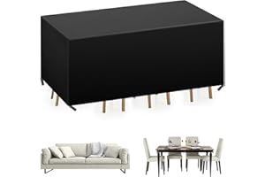 YuYo Garden Furniture Set Covers, Outdoor Furniture Covers Waterproof, Oxford Fabric Patio Set Cover, Outdoor Table Cover for Chair and Table Cover - Waterproof, Windproof, Anti-UV (200x160x70cm)