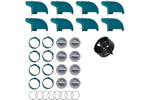 Whimsii Mangiatoia Automatica per polli, a Prova di roditori, Resistente alle intemperie, per polli e Anatre (8 mangiatoie + Sega a Tazza)